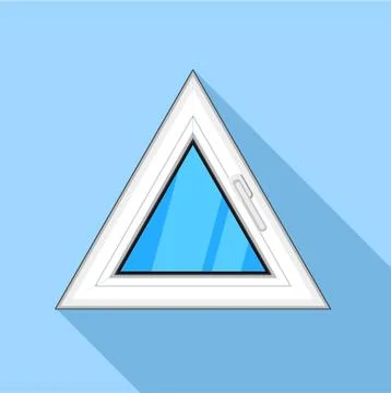 Triangular window icon, flat style Stock Illustration