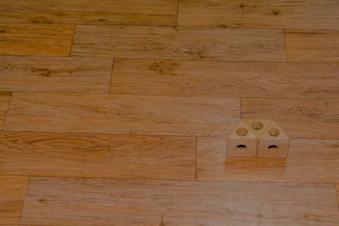 Triangular wooden building blocks Stockfoto's