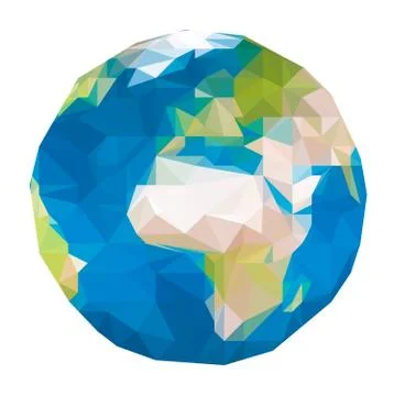 Triangular world map Illustrazione stock