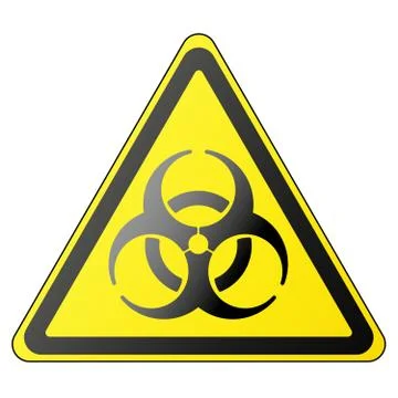 Triangular yellow and black biohazard warning sign Stock-Illustration