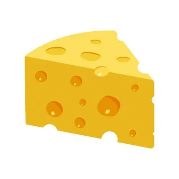 Triangular Yellow Cheese piece Stock Illustration