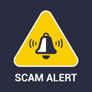Triangular yellow fraud warning sign. safe use of the internet. Stock Illustration