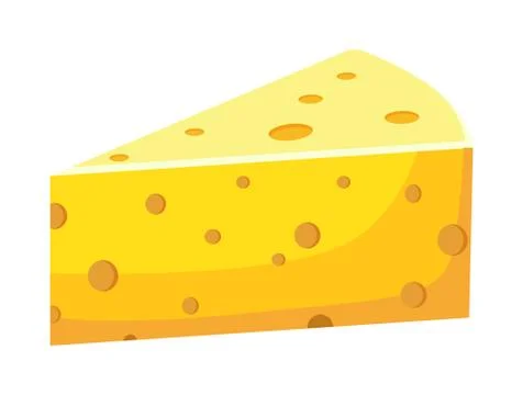 Triangular yellow piece of cheese ingredient for culinary, sandwiches, pizza イラスト素材
