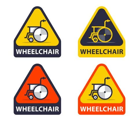 Triangular yellow sign wheelchair. Stock Illustration