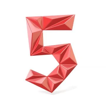 Triangulated font 5 Stock Illustration