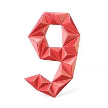 Triangulated font 9 스톡 일러스트