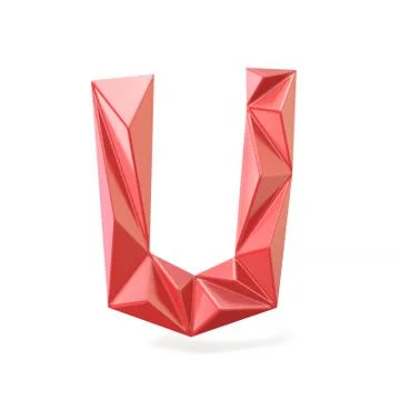 Triangulated font U 스톡 일러스트