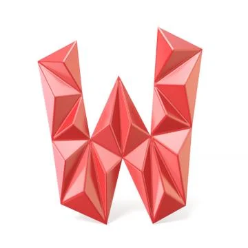 Triangulated font W 스톡 일러스트