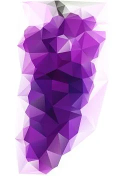 Triangulated purple grape. Stock Illustration