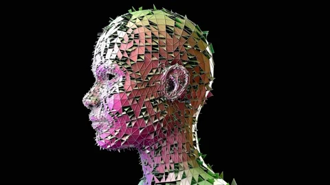 TRIANGULATED SCI FI HEAD Stock Footage 196203233