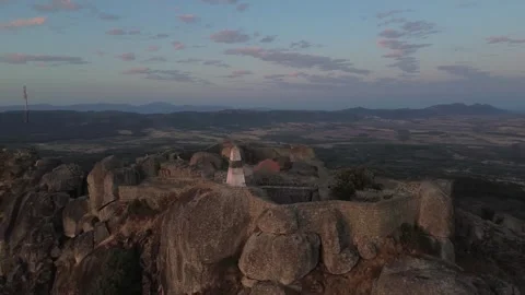 Triangulation pillar on a granite mountain Stock Footage 341282266