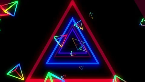 Triangulation Pyramids Tunnel VJ Loop Stock Footage 83681652