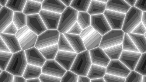 Triangulation shapes - triangles mosaic with geometry ornament, 3d render Stock Footage 112972688