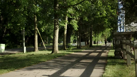 Triathlon Runner Approaches - Slow Motion Stock Footage 170398087