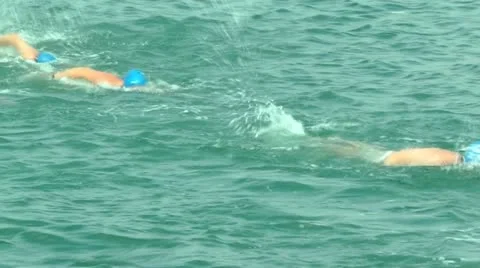 Triathlon Swim Stock Footage 19152736
