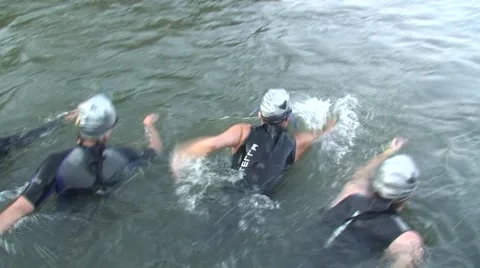 Triathlon Swim start Video stock 51237053