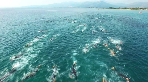 Triathlon Swimmers Video stock 69017451