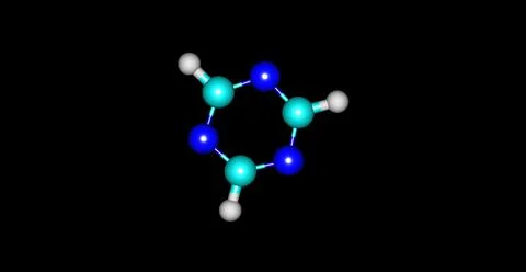 Triazine molecular structure isolated on black Stock Illustration