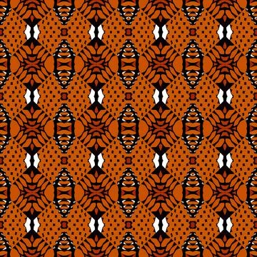 Tribal abstract brown pattern. Seamless illustration ethnic motif with spots Stock Photos