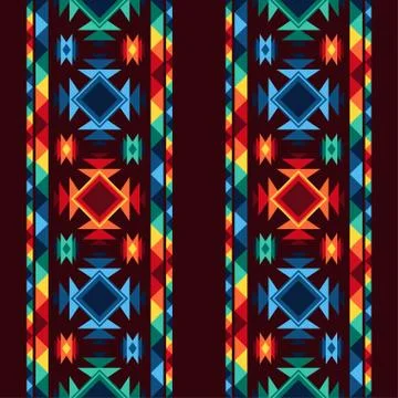 Tribal abstract seamless pattern aztec geometric background Illustrazione stock