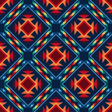 Tribal abstract seamless pattern aztec geometric background Stock Illustration