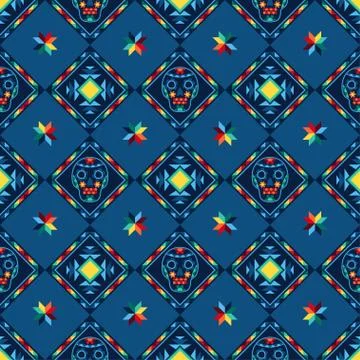 Tribal abstract seamless pattern aztec geometric background Illustrazione stock