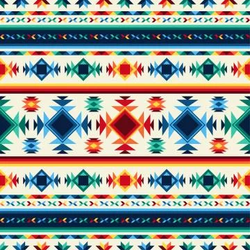 Tribal abstract seamless pattern aztec geometric background Stock Illustration