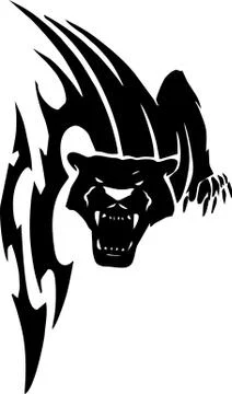 Tribal the angry panther Stock Illustration