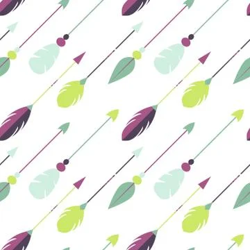 Tribal arrow seamless pattern Illustrazione stock