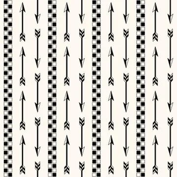 Tribal arrows on light beige background Stock Illustration