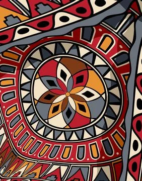 Tribal art background composition vector illustration Illustrazione stock