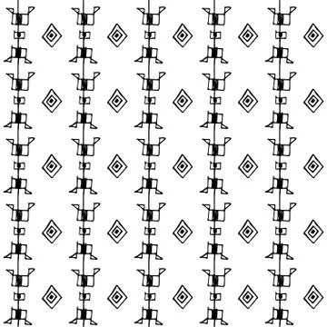 Tribal art boho seamless pattern. Illustrazione stock