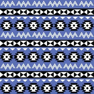 Tribal Aztec seamless pattern on purple background Stock Illustration