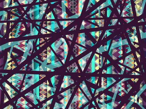 Tribal aztec summer background creative lines 2 Stock-Illustration