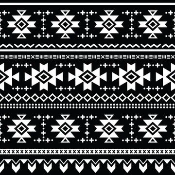 Tribal aztec vector retro seamless pattern on white Illustrazione stock