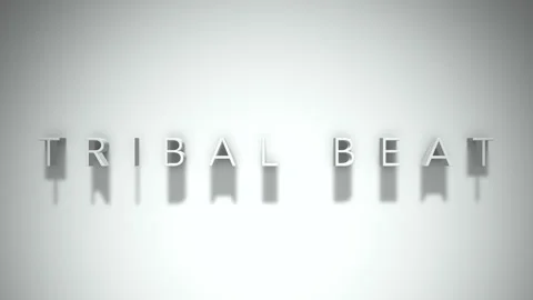 Tribal beat 3D title animation with shadows on a white background Stock Footage 297798288
