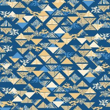 Tribal blue boho background Stock Illustration
