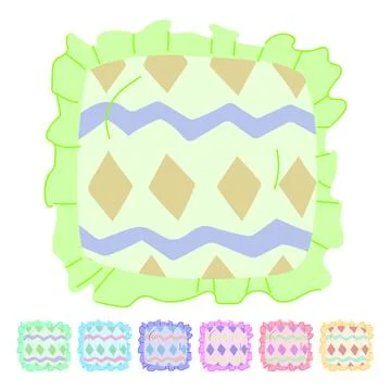 Tribal boho pillow vector cartoon graphic Illustration