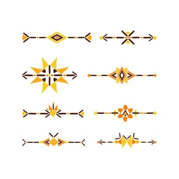 Tribal border set vector Stock Illustration
