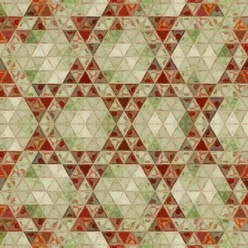 Tribal continuous geometric pattern with triangles mosaic for textile, rug or Illustrazione stock