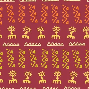 Tribal creative vector seamless pattern Illustrazione stock