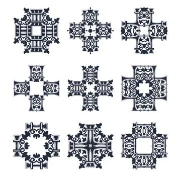 Tribal cross set vector Stock Illustration
