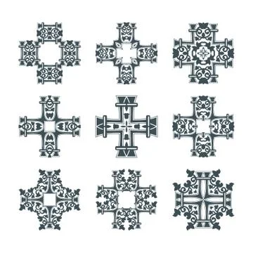 Tribal cross set vector Stock Illustration