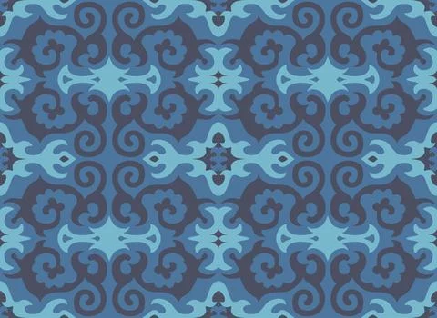 Tribal damask wallaper. Vector seamless chinese texture Stock Illustration