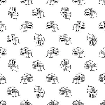 Tribal Demon Seamless Pattern 库存插图