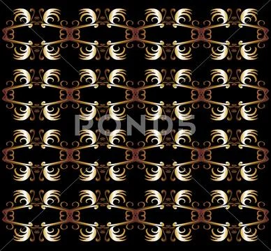 Tribal design gold frame vector art Stock Illustration