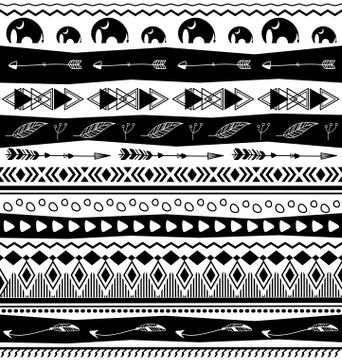 Tribal designs seamless pattern Stock Illustration