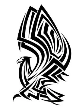 Tribal eagle tattoo Stock Illustration