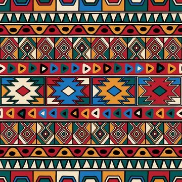 Tribal ethnic background Vector seamless pattern design for background carpet Stock Illustration