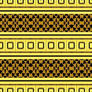 Tribal ethnic borders vector seamless pattern. Geometric abstract background Stock Illustration